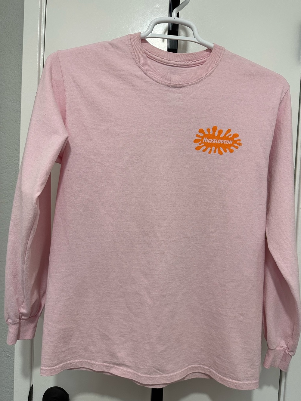 Nickelodeon Pink Long-Sleeve Tee with Orange Splash Logo